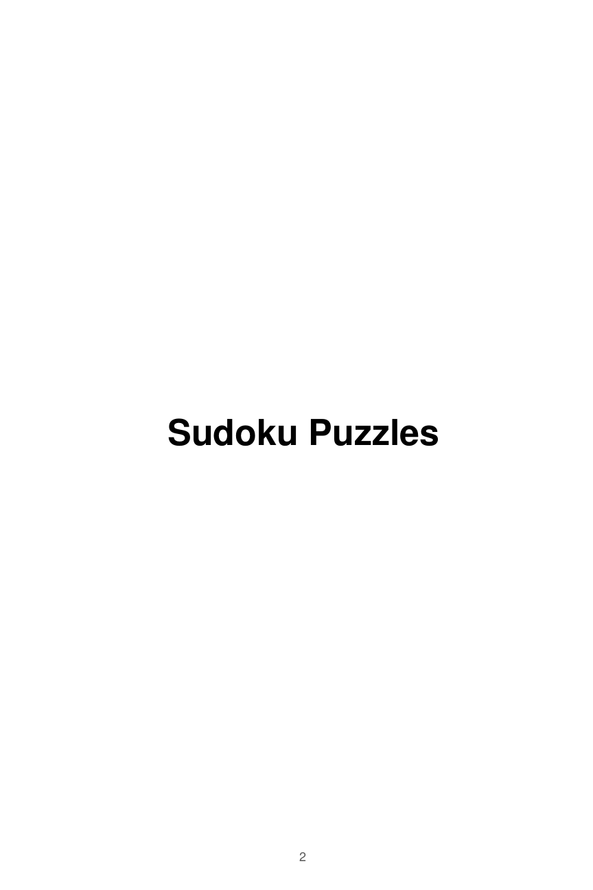 Sudoku section divider page